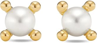 David Yurman Orecchini a bottone Petite Modern Renaissance in oro giallo 18 carati con perle (5,5mm)