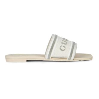 Gucci Cotton Sliders - female - Gucci - Sliders - Beige - 6 UK - Shoes