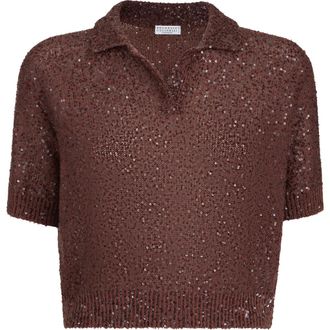 Brunello Cucinelli Polo-style sweater in Bordeaux at Nordstrom, Size Xx-Small Eu
