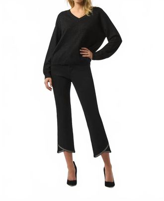 Joseph Ribkoff V-Neck Long Sleeve Sweater Top In Black