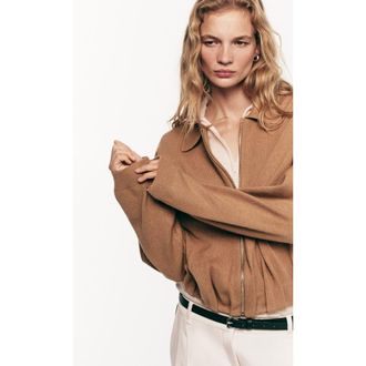 H&M Oversized Zip-through Cardigan in Dark Beige at Nordstrom, Size Xx-Small