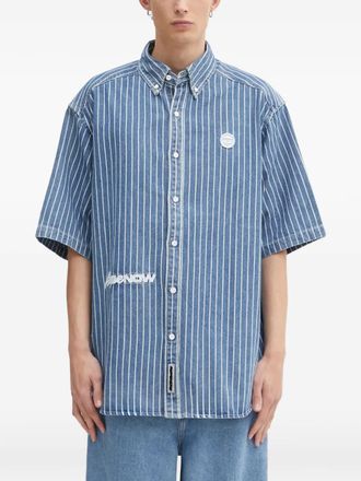 Aape By A Bathing Ape Now striped logo shirt - Blue