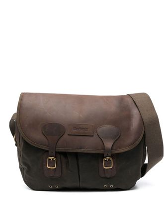 Barbour Borsa messenger in pelle - Verde
