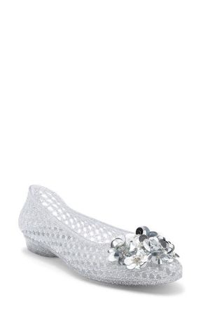 Jeffrey Campbell Whimzy Jelly Flat in Silver Glitter Silver at Nordstrom, Size 10