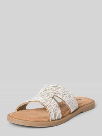 Tamaris Tamaris Pantoletten aus echtem Leder in Silber, Gr&ouml;&szlig;e 40