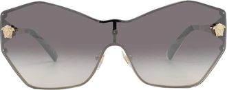 Versace Gradient Grey Mirrored Silver Shield Ladies Sunglasses VE2182 12526I 43