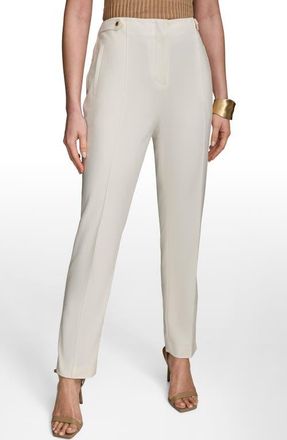 DKNY Tab Straight Leg Pants in Cream at Nordstrom, Size 12