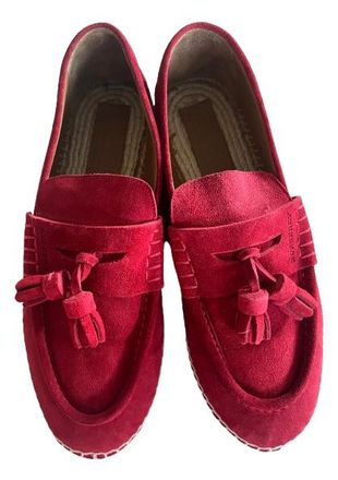 Burberry Red Suede Loafers Size 41