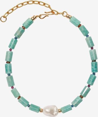 Lizzie Fortunato Halskette aus Amazonit und Perle Curio