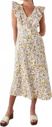 Rails Constance Linen Midi Dress In Tansy Floral Pattern