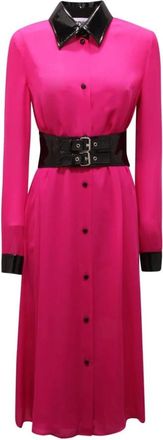 Moschino E J0464 Shirt Dress - Dames - Shirt Kleedjes - Roze - M - Leer - Kleedjes