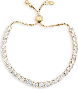 Nordstrom Rack Cubic Zirconia Tennis Bracelet in Clear- Gold at Nordstrom Rack