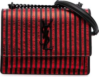 Saint Laurent Pre-owned Saint Laurent Small Metallic Striped Canvas Monogram Sunset Crossbody Ladies 82INUPEGPLSA4Z9H