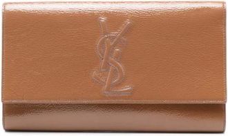 Saint Laurent Pre-owned Clutches, female, Brown, Size: ONE SIZE Pre-owned Patent Leather Clutch