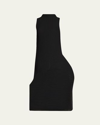 Issey Miyake Folded Pleats Sleeveless Midi Dress