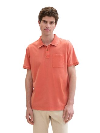 Tom Tailor Poloshirt TOM TAILOR, Herren, Gr. M, rosa (flamingo flower), Jersey, Obermaterial: 100% Baumwolle, unifarben, regular fit taillenbedeckt, ohne Ausschn