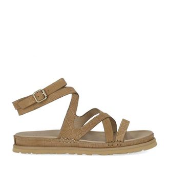 UGG SANDALO GOLDENGAZE EMBOSSED ANKLE WRAP MUSTARD SEED UGG