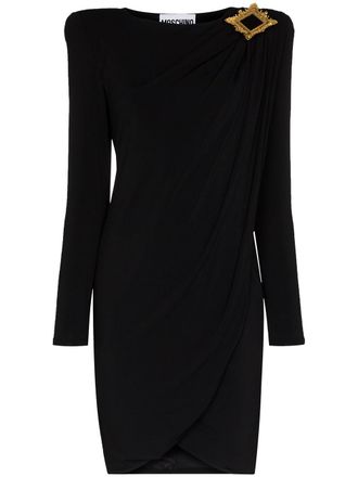 Moschino Jurk met gedrapeerde schouders - Zwart