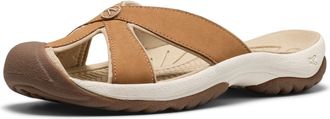 Keen womens Bali Slip on Leather Sandals Closed Toe, Chipmunk/Birch, 10