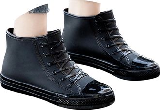 Generic Unisex Wellingtons Boots Knee High Wellington Rubber Textile Lined Wellie Anti-Skid Waterproof Shoe Lightweight Shoes Wider Calf Fitting Rain Boot for