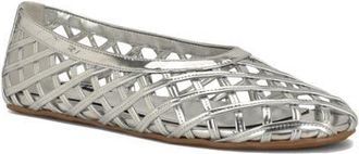 Nine West Dippy Woven Flat in Silver at Nordstrom, Size 8.5