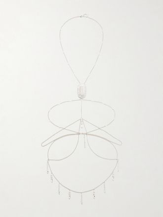 Paco Rabanne Body Chain In Metallo Argentato Con Cristalli - Argento