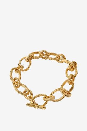 Paola Sighinolfi Texturierte goldene Halskette Sasha