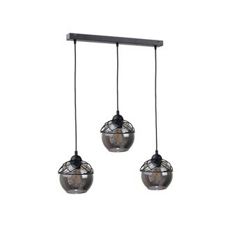 Netlighting Mera Bar Pendant Ceiling Light Black 60cm 3x E27