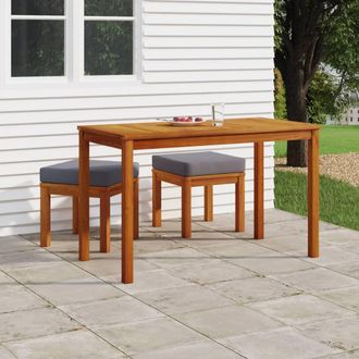 vidaXL Vidaxl - Set De Comedor Para Jard&iacute;n 3 Piezas Con Cojines Madera Acacia