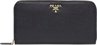 Prada Wallets & Cardholders, female, Black, ONE SIZE, Leather Zipper Wallet