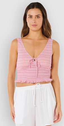 Rip Curl Paradise Check Tank Top pink