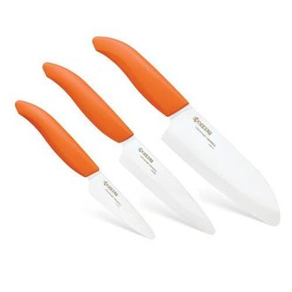 Kyocera Advanced Ceramics 3 Piece Revolution Series Knife Set in Orange at Nordstrom