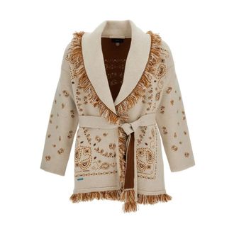 Alanui Icon Cardigan - female - Alanui - Cashmere Knitwear - Beige - XS - Knitwear