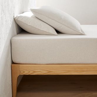 La Redoute Interieurs Hoeslaken, katoenen chambray flanel, matrashoogte 30 cm, Clara