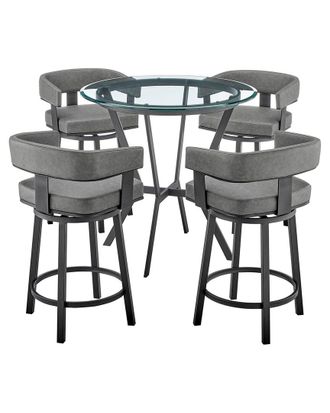 Armen Living Naomi And Lorin 5Pc Counter Height Dining Set