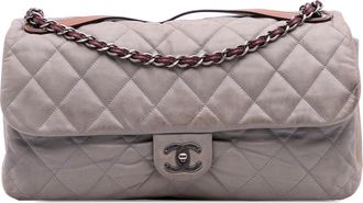Chanel Pre-owned Womens Classic Flap Shoulder Bag - Grey Leather - One Size
