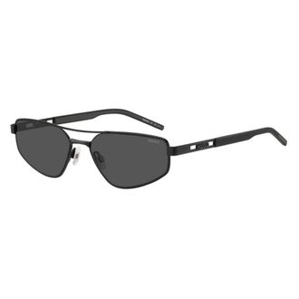 HUGO BOSS Metal Sunglasses with Cut-out Logo - male - Hugo - Sunglasses - Black - 58 MM - Accessories
