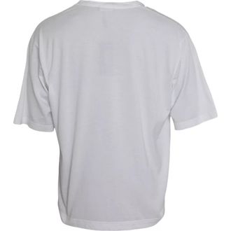 Dolce & Gabbana White Cotton Round Neck Short Sleeve Mens T-shirt