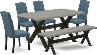 East West Furniture 6 Piece Table Set Includes