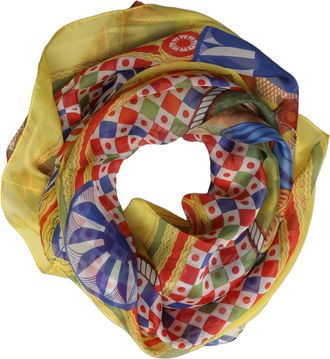 Dolce & Gabbana Multicolor Silk Carretto Foulard Womens Scarf