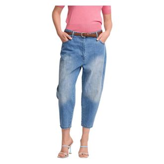Kocca Cropped Jeans, female, Blue, Size: 2XL Pantaloni in denim di cotone