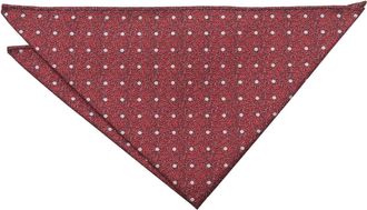 DQT Mens Melange Polka Dot Pocket Square Hanky - Handmade British Brand for Casual or Formal Wear - Red