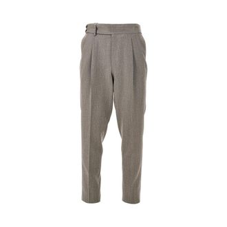 Lubiam Pleated chevron wool pants Man 48