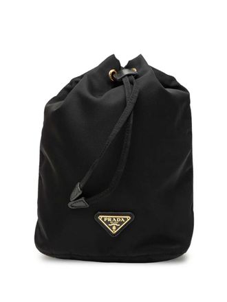 Prada 2000-2013 Tessuto Drawstring Pouch bucket bag - Black