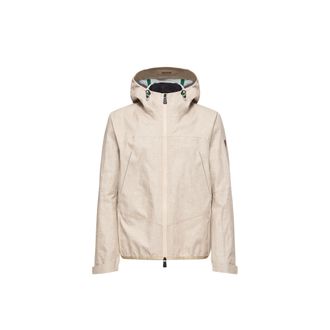 Moncler Moncler Blagnac Linen Hooded Jacket, Men, Beige, Size: 2