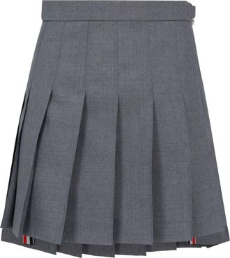 Thom Browne Minigonna plissettata RWB - Grigio