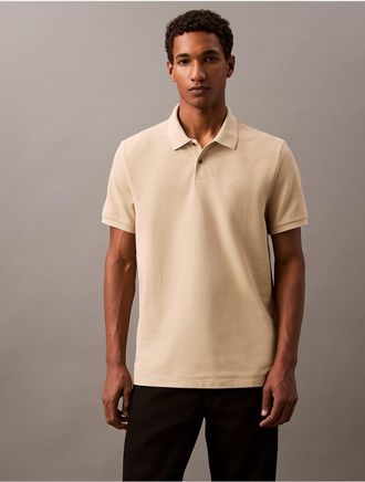 Calvin Klein Mens Refined Pique Polo Shirt - Brown - XL