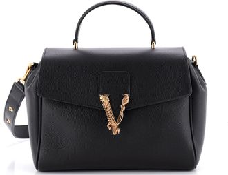 Versace Virtus Convertible Top Handle Bag Leather Medium
