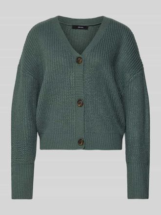 Vero Moda Relaxed Fit Strickjacke mit V-Ausschnitt Modell LEA in Dunkelgruen, Gr&ouml;&szlig;e XL