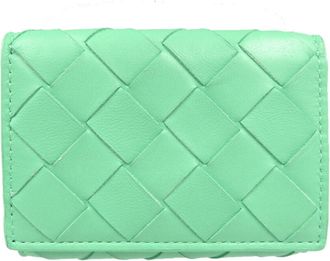 Bottega Veneta Green Leather Wallet (Tri-Fold) (Pre-Owned)